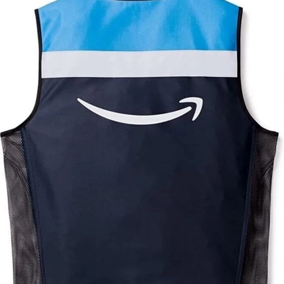 Amazon Flex / DSP Blue reflective safety Zip-Up Delivery Driver Vest 4 XL / 5 XL - Picture 6 of 7